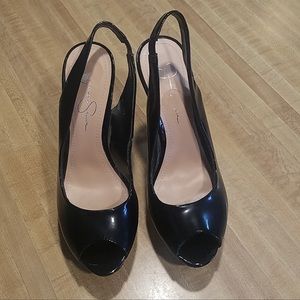 Jessica simpson size 10 4” black and brown heels